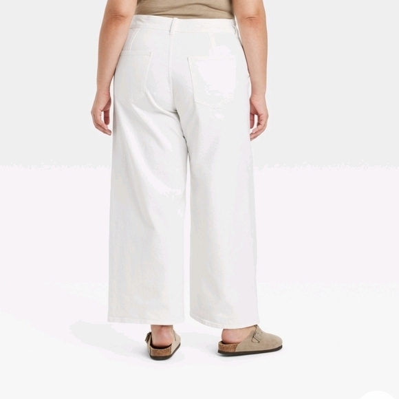 120)Universal Thread High Rise Jean  Sailor Wide Leg Ankle Jeans Relaxed - Picture 4 of 6